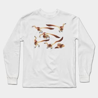 Velociraptor in brown Long Sleeve T-Shirt